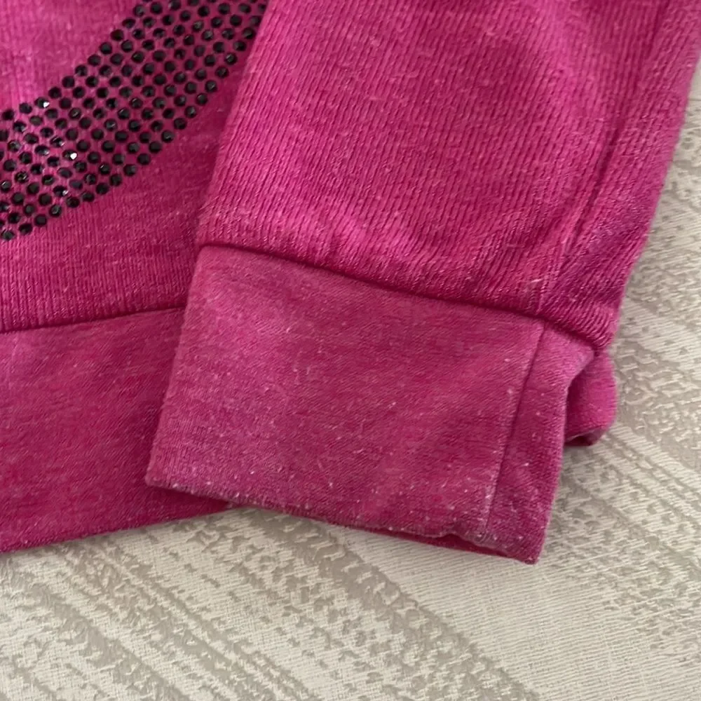 Butter Hot Pink Ombré Girls Coffee Sparkle Crewneck Sweatshirt Size Small